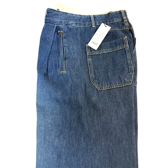 NWT ME+EM Clever Jean Lightweight Wide Leg Cropped Denim Size 26 - Picture 3 of 7